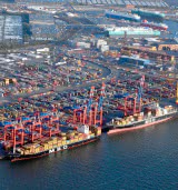 Letztes Jahr ist der Güterverkehr in den deutschen Häfen um -4,1% gesunken. 